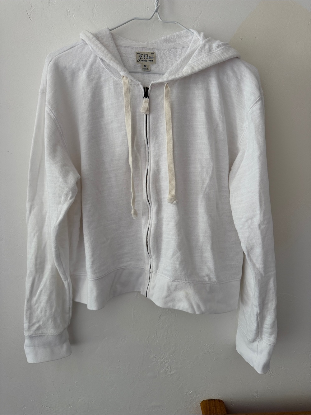 J. Crew Women's White Zip Hoodie